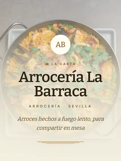 Carta de ejemplo con el diseño Albufera