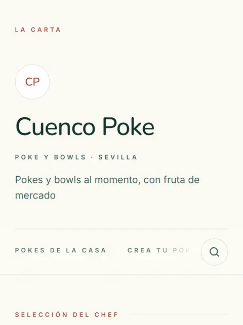 Carta de ejemplo con el diseño Bowl