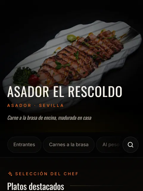 Carta de ejemplo con el diseño Brasa