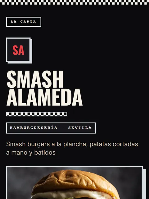 Carta de ejemplo con el diseño Diner