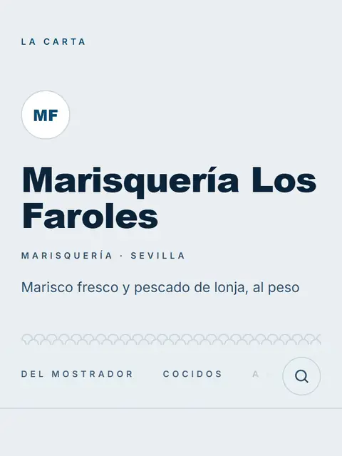 Carta de ejemplo con el diseño Lonja