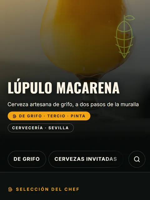 Carta de ejemplo con el diseño Lúpulo
