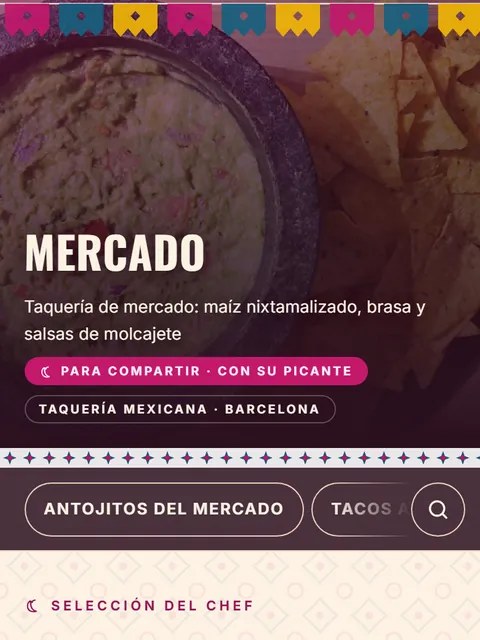 Carta de ejemplo con el diseño Mercado