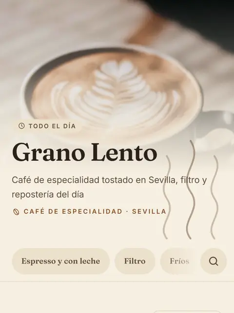 Carta de ejemplo con el diseño Tueste