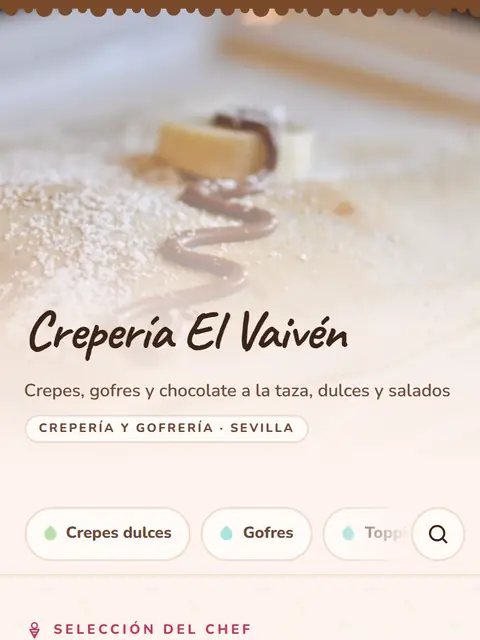 Carta de ejemplo con el diseño Vaivén