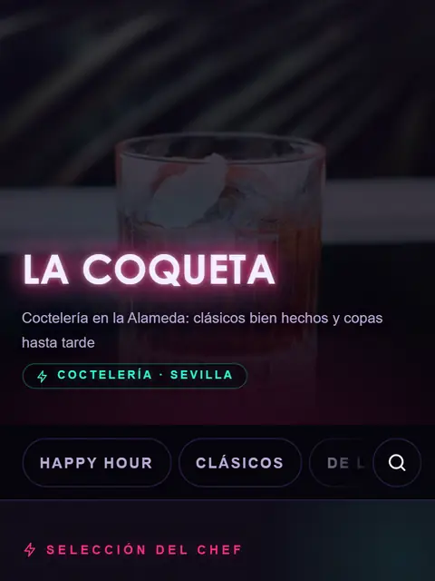 Carta de ejemplo con el diseño Nocturno