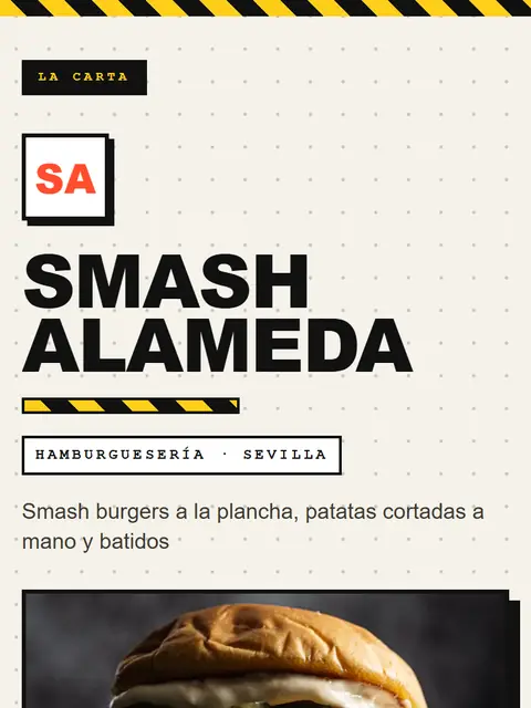 Carta de ejemplo con el diseño Callejero Bold