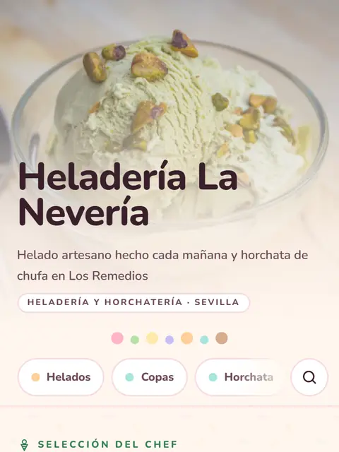 Carta de ejemplo con el diseño Nata
